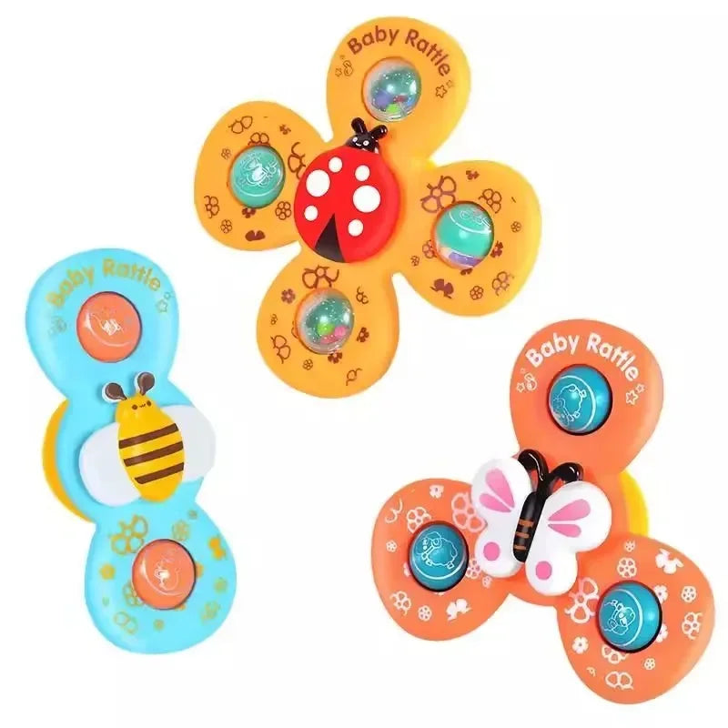 Opal | Brinquedos de Banho Giratórios | Set de 3 | Estimulação Sensorial para Bebés