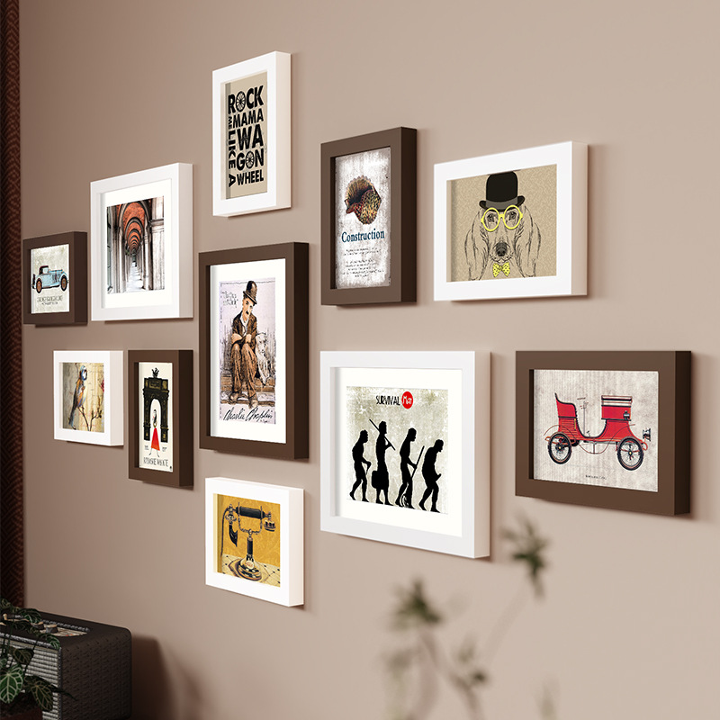 Iris | Conjunto de Molduras para Fotos | 11 Peças, Estilo Clássico, Sem Furos | Decoração Sala