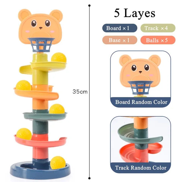Tamsin | Conjunto de Brinquedo Escorregador e Empilhamento | Estimulação Infantil | Bolas, Copos, Interativo