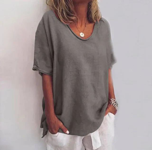 Romy | Blusa Feminina Manga Curta Folgada