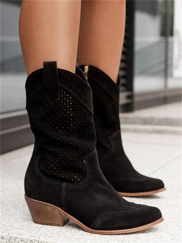 Botas Cano Médio com Fecho Mulher