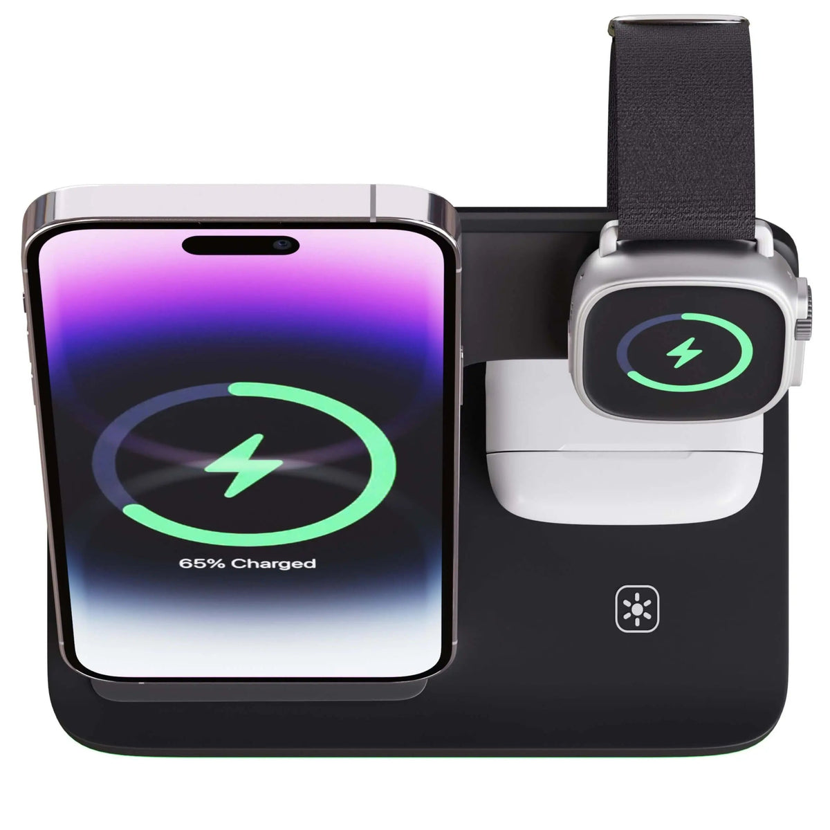 Neela | Base de Carregamento 3 em 1 Apple | iPhone, Watch e AirPods | Sem Fios