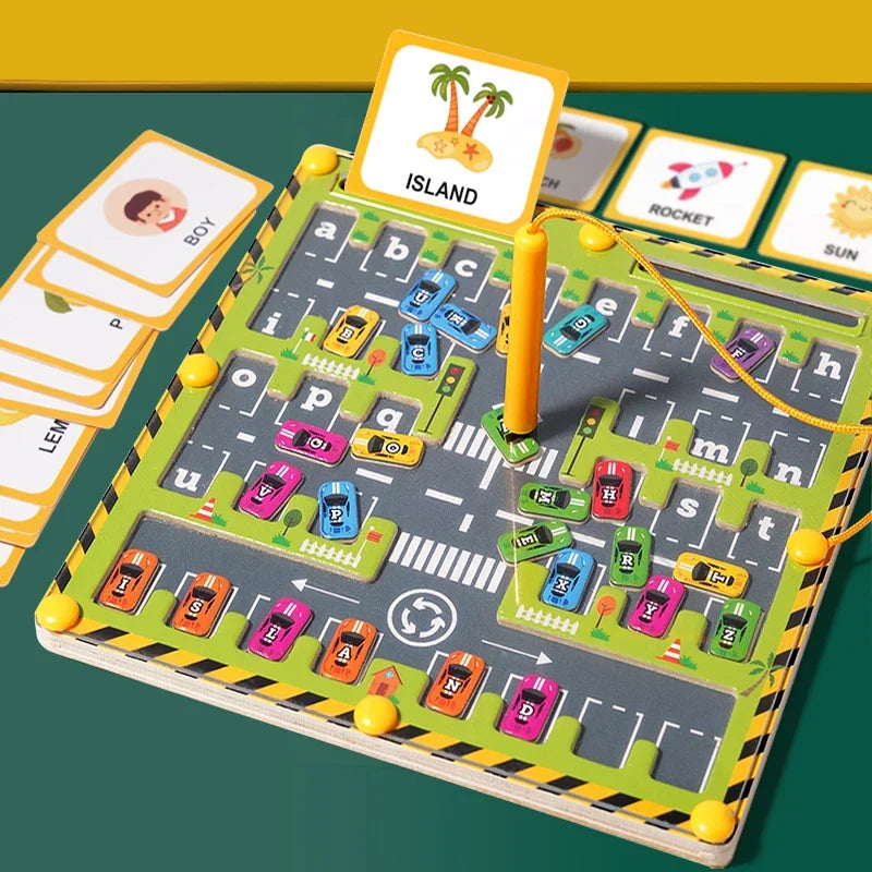 Tessa | Puzzle de Contas Magnéticas | Labirinto em Madeira | Educativo, Dinossauros