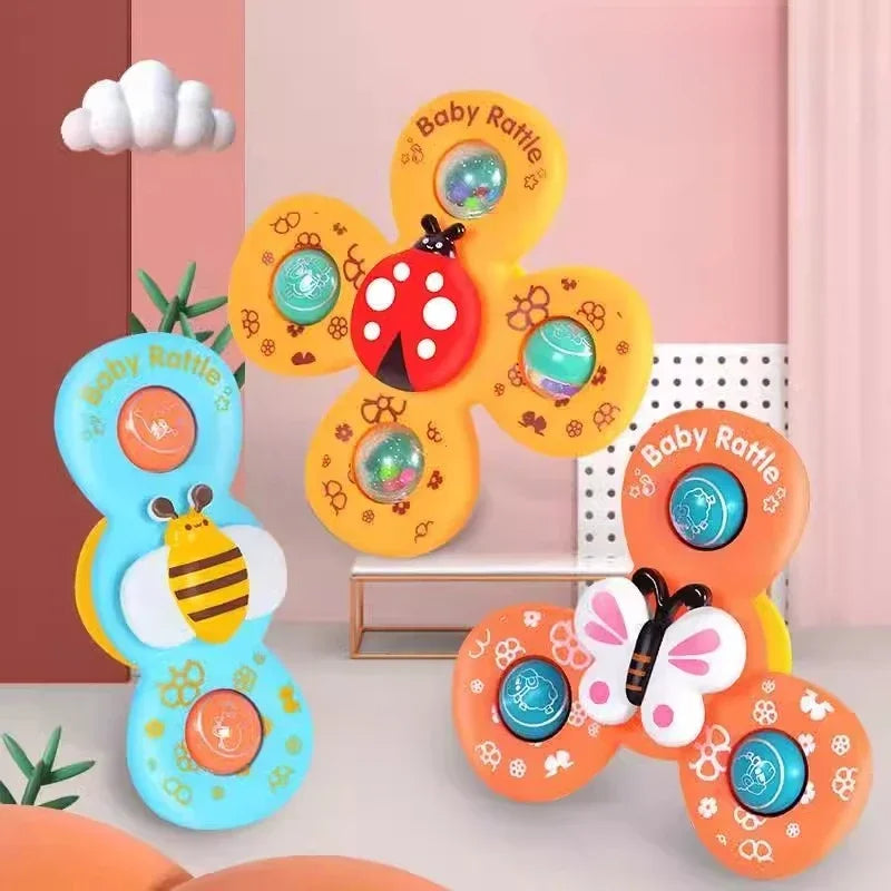 Opal | Brinquedos de Banho Giratórios | Set de 3 | Estimulação Sensorial para Bebés
