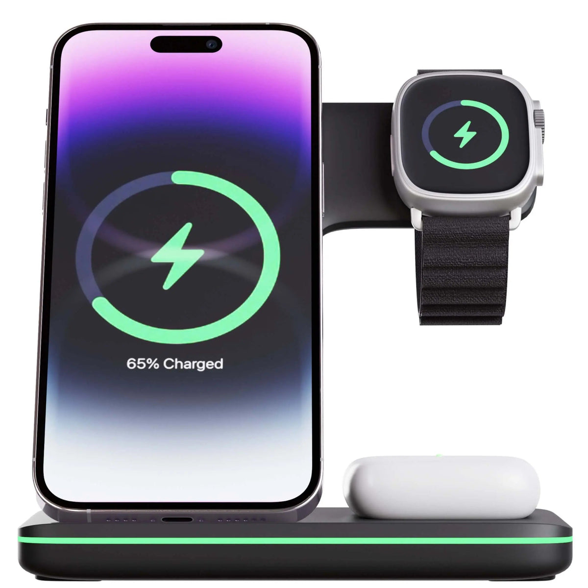 Neela | Base de Carregamento 3 em 1 Apple | iPhone, Watch e AirPods | Sem Fios