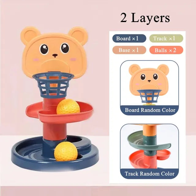 Tamsin | Conjunto de Brinquedo Escorregador e Empilhamento | Estimulação Infantil | Bolas, Copos, Interativo