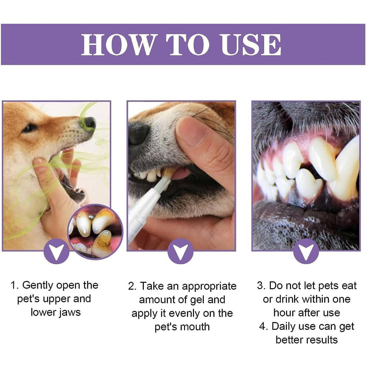 Gel Oral para Cães | Reparador, Antibacteriano | Kit com 3 Unidades