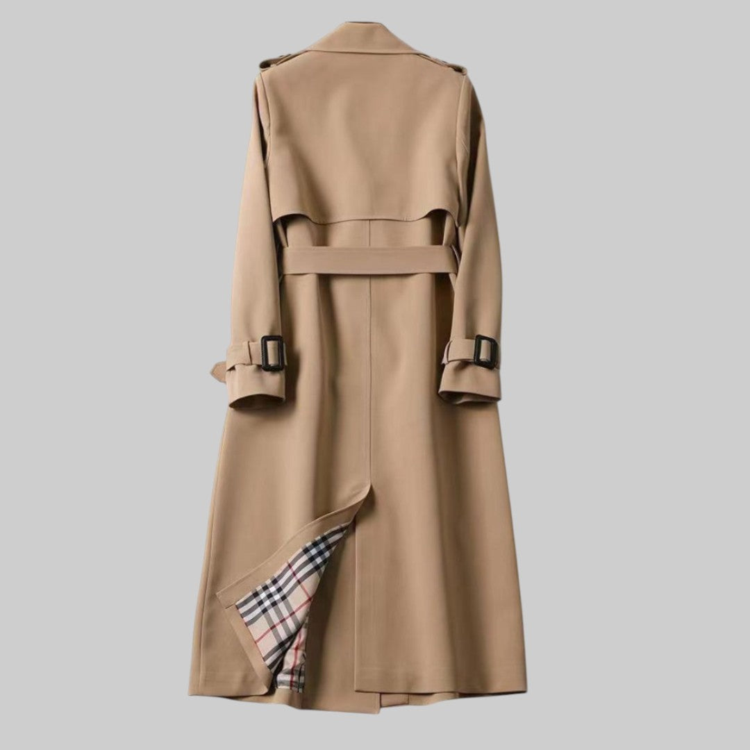 Sabine | Mulher Trench Coat Cinto Dupla Fileira de Botões
