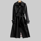 Sabine | Mulher Trench Coat Cinto Dupla Fileira de Botões