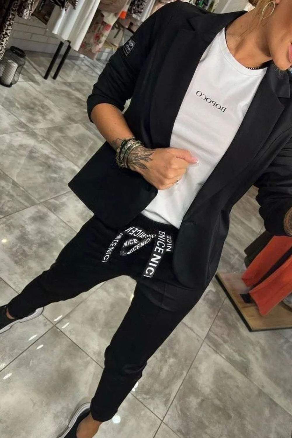 Indra | Conjunto Feminino 2 Peças Blazer e Calça Cintura Elástica