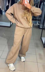 Faye | Conjunto Loungewear Feminino Calça Larga Detalhes Strass