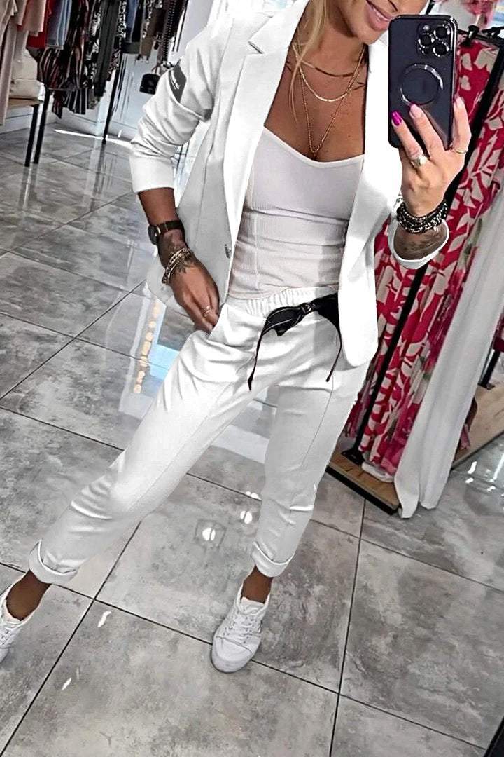 Indra | Conjunto Feminino 2 Peças Blazer e Calça Cintura Elástica