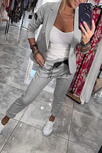 Indra | Conjunto Feminino 2 Peças Blazer e Calça Cintura Elástica