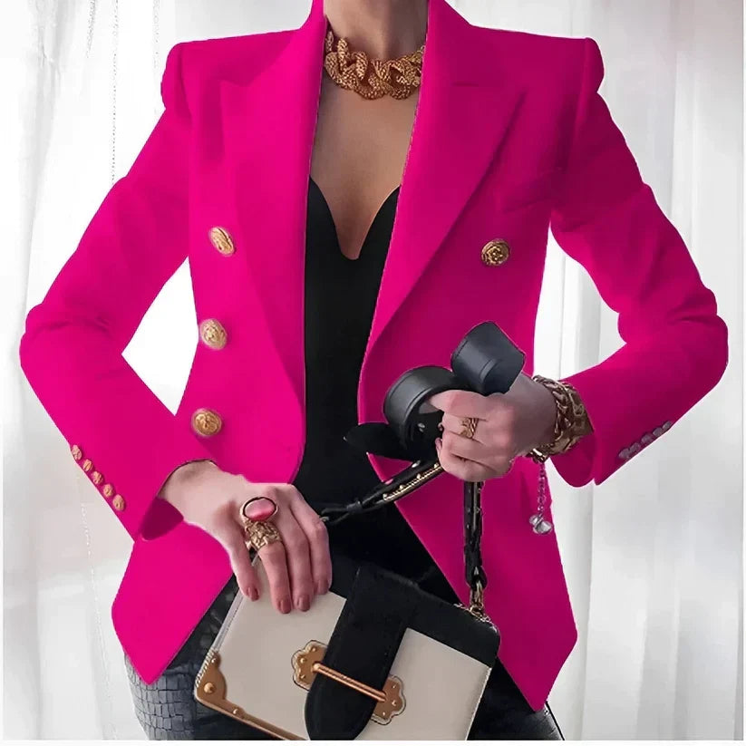 Blazer Feminino | Ombros Estruturados, Corte Elegante | Botão Único, Social