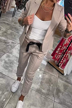Indra | Conjunto Feminino 2 Peças Blazer e Calça Cintura Elástica