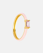 Zinnia | Anel de Prata | Dourado Rosa, Esmalte, Zircônia | Feminino