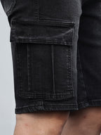 Willa | Homem Calções Cargo Denim Cós Ajustável