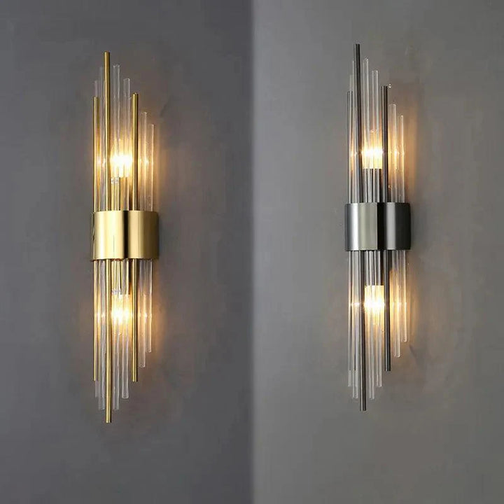 Aplique de Parede LED | Cristal e Dourado, Design Moderno | Mila