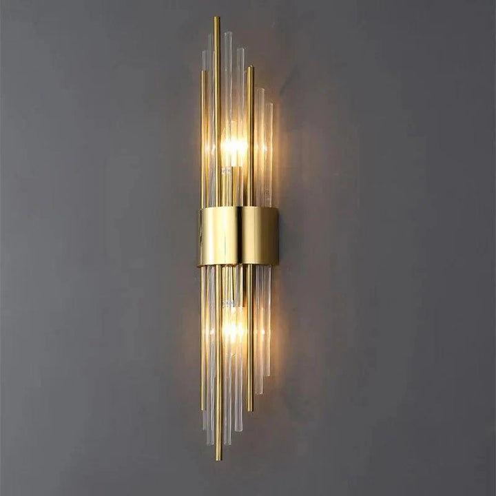 Aplique de Parede LED | Cristal e Dourado, Design Moderno | Mila