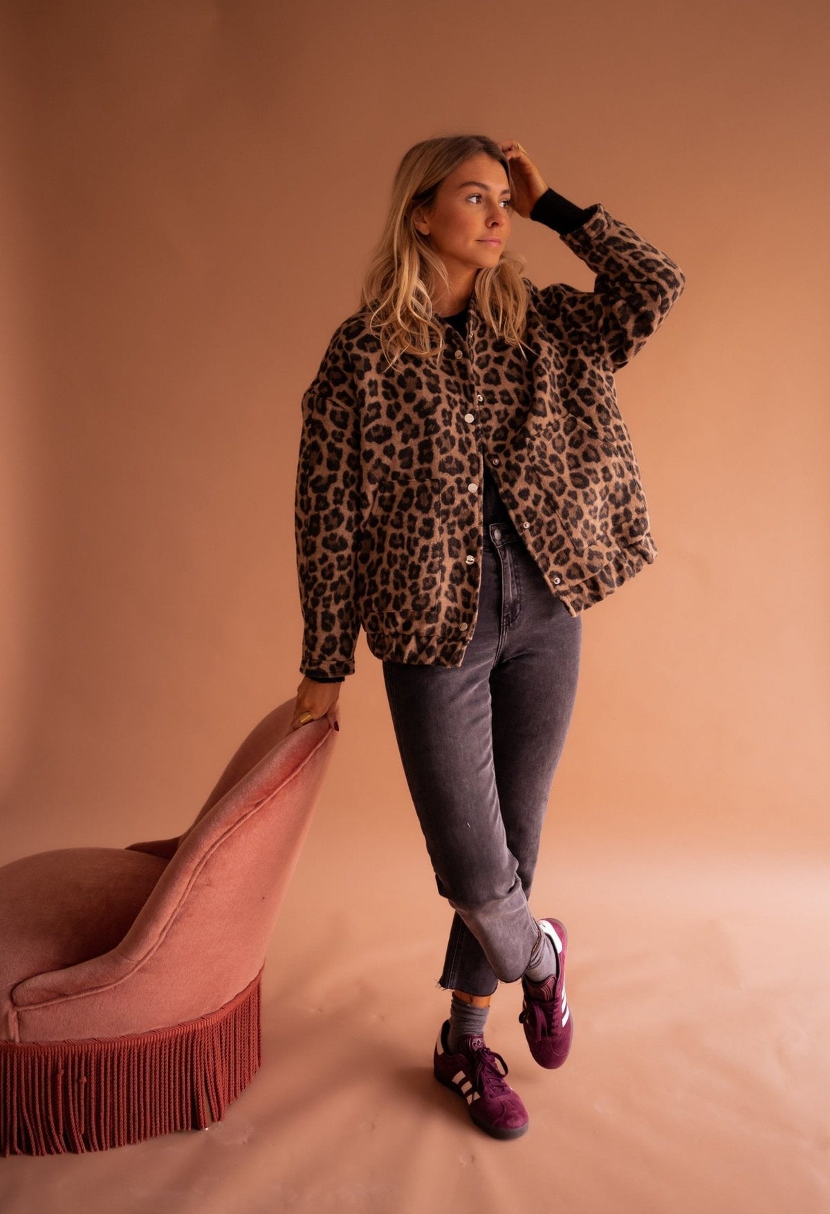 Nina | Mulher Casaco Animal Print com Forro