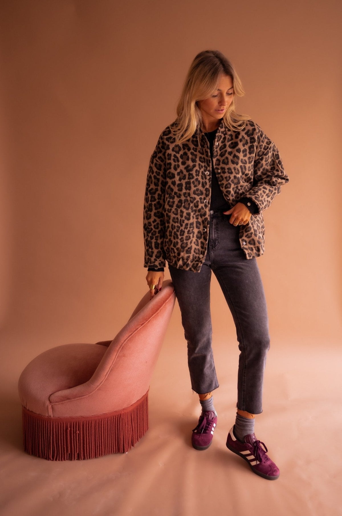 Nina | Mulher Casaco Animal Print com Forro