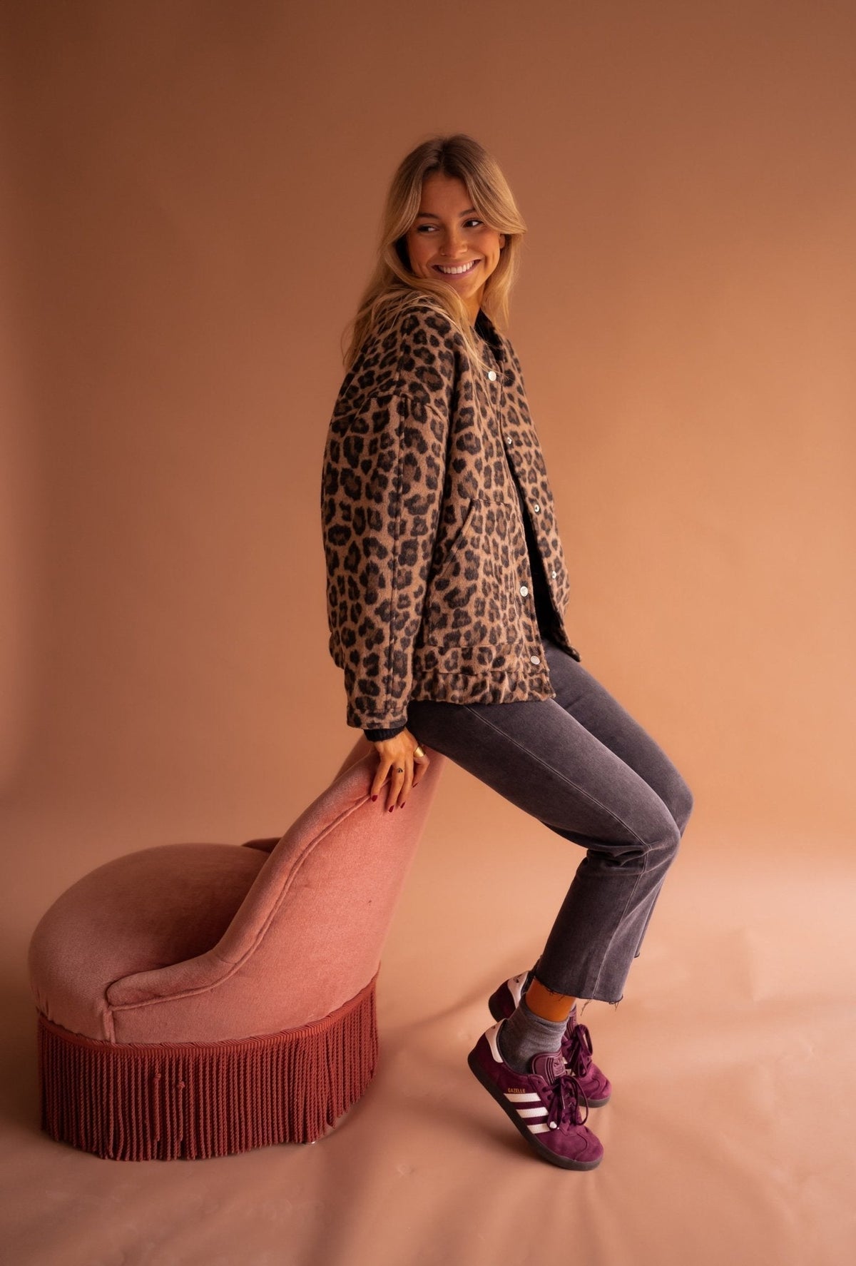 Nina | Mulher Casaco Animal Print com Forro