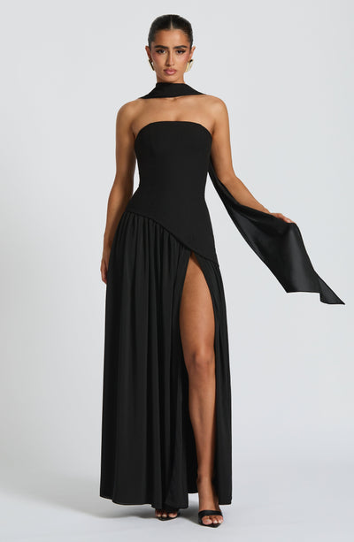 Halcyon | Vestido Maxi Mulher Corpete sem Alças Fenda