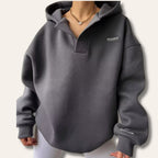 Hazel | Mulher Hoodie Oversized Pullover Gola Entalhada