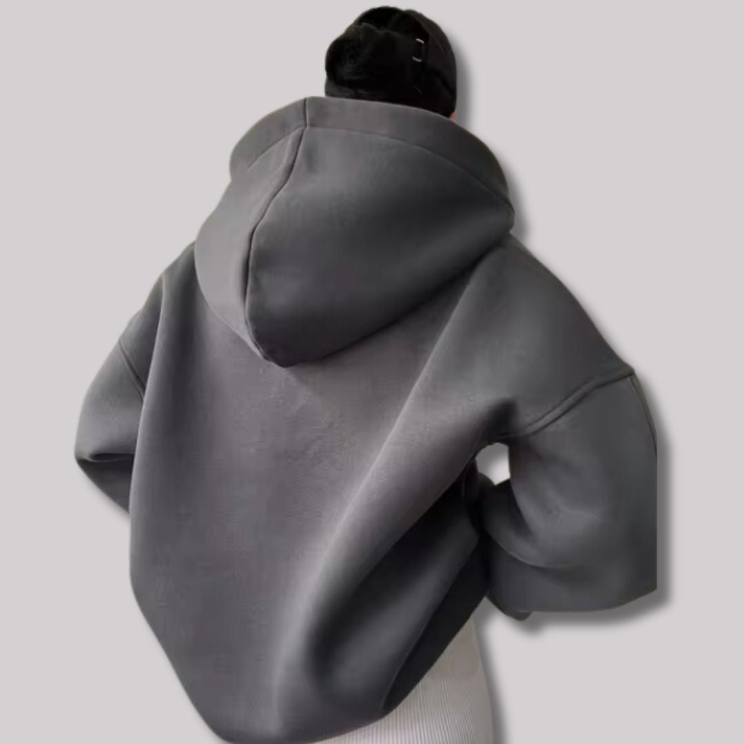 Hazel | Mulher Hoodie Oversized Pullover Gola Entalhada