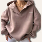 Hazel | Mulher Hoodie Oversized Pullover Gola Entalhada