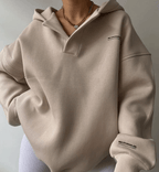Hazel | Mulher Hoodie Oversized Pullover Gola Entalhada