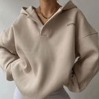 Hazel | Mulher Hoodie Oversized Pullover Gola Entalhada
