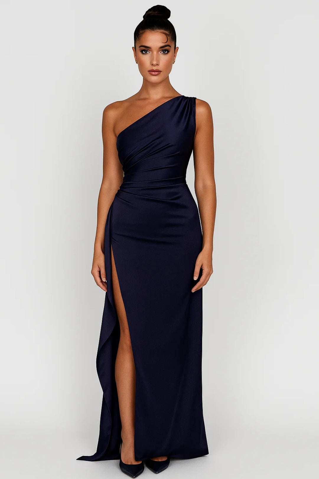 Vestido Maxi Senhora | Um Ombro, Fenda Alta, Festivo