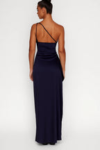 Vestido Maxi Senhora | Um Ombro, Fenda Alta, Festivo