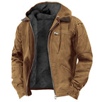 Homem Jaqueta com Capuz Forro Polar Fecho Zip