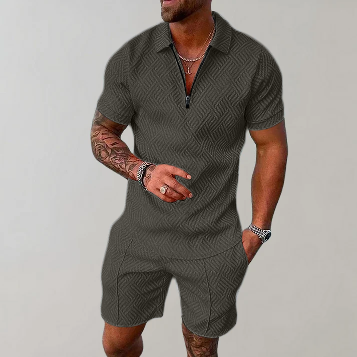 Conjunto Shorts Masculino | Slim Fit Verão, Manga Curta