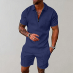 Conjunto Shorts Masculino | Slim Fit Verão, Manga Curta