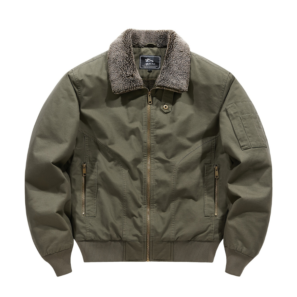 Faline | Homem Bomber Jacket Colarinho Fecho