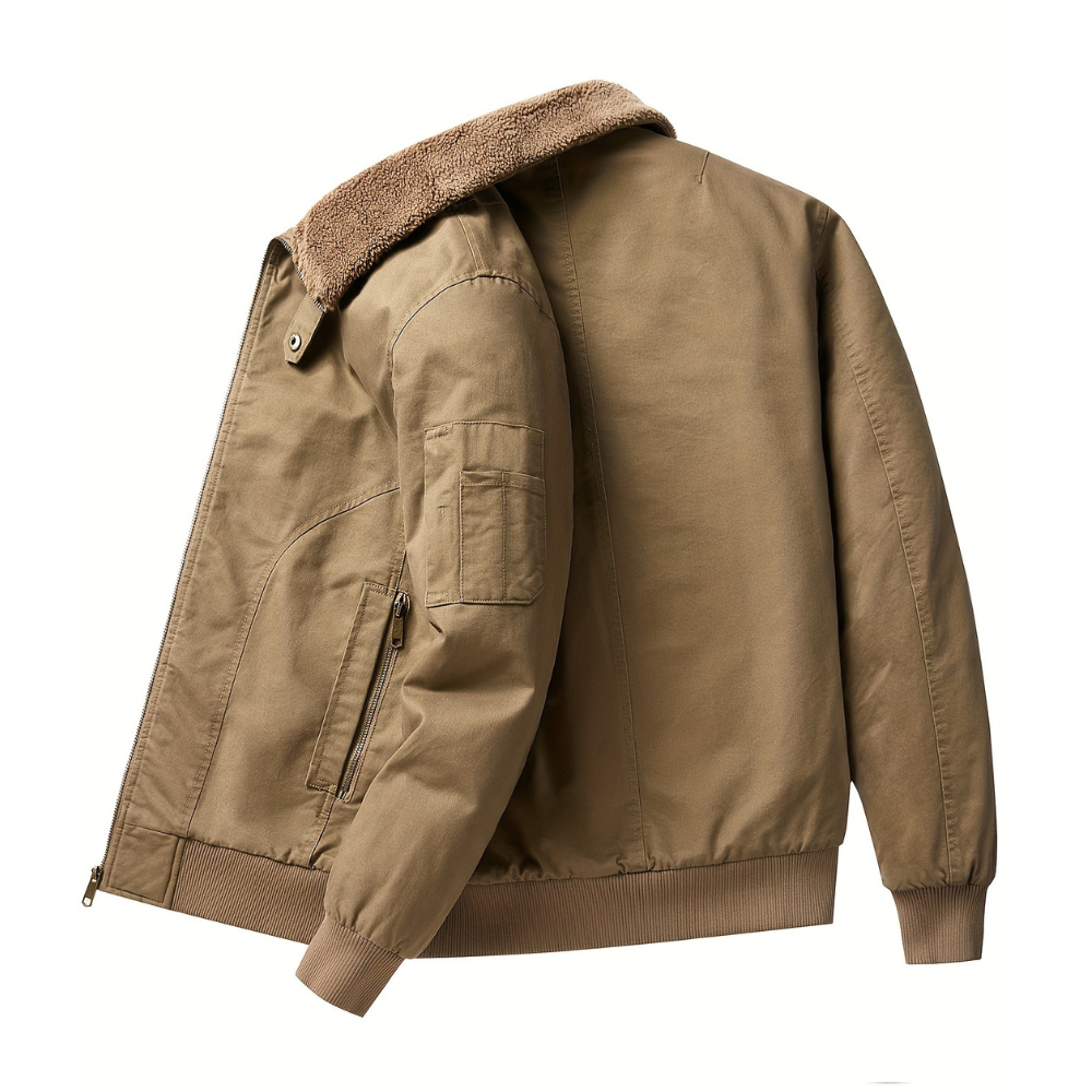 Faline | Homem Bomber Jacket Colarinho Fecho