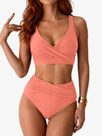 Bikini Feminino Cintura Alta de Duas Peças