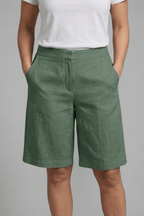 Shorts Feminino Cintura Alta Algodão Elástico