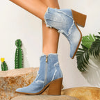 Xanthe | Botas Femininas Salto Bloco Tornozelo
