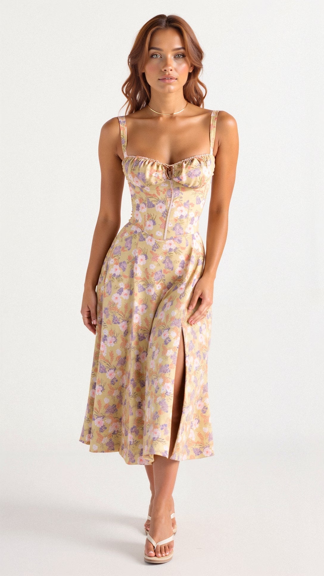 Vestido Midi Mulher Corset