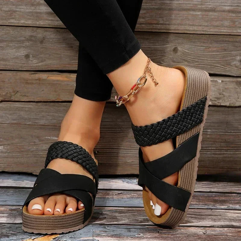 Veda | Mulher Sandália Plataforma Slip-On Ortopédica