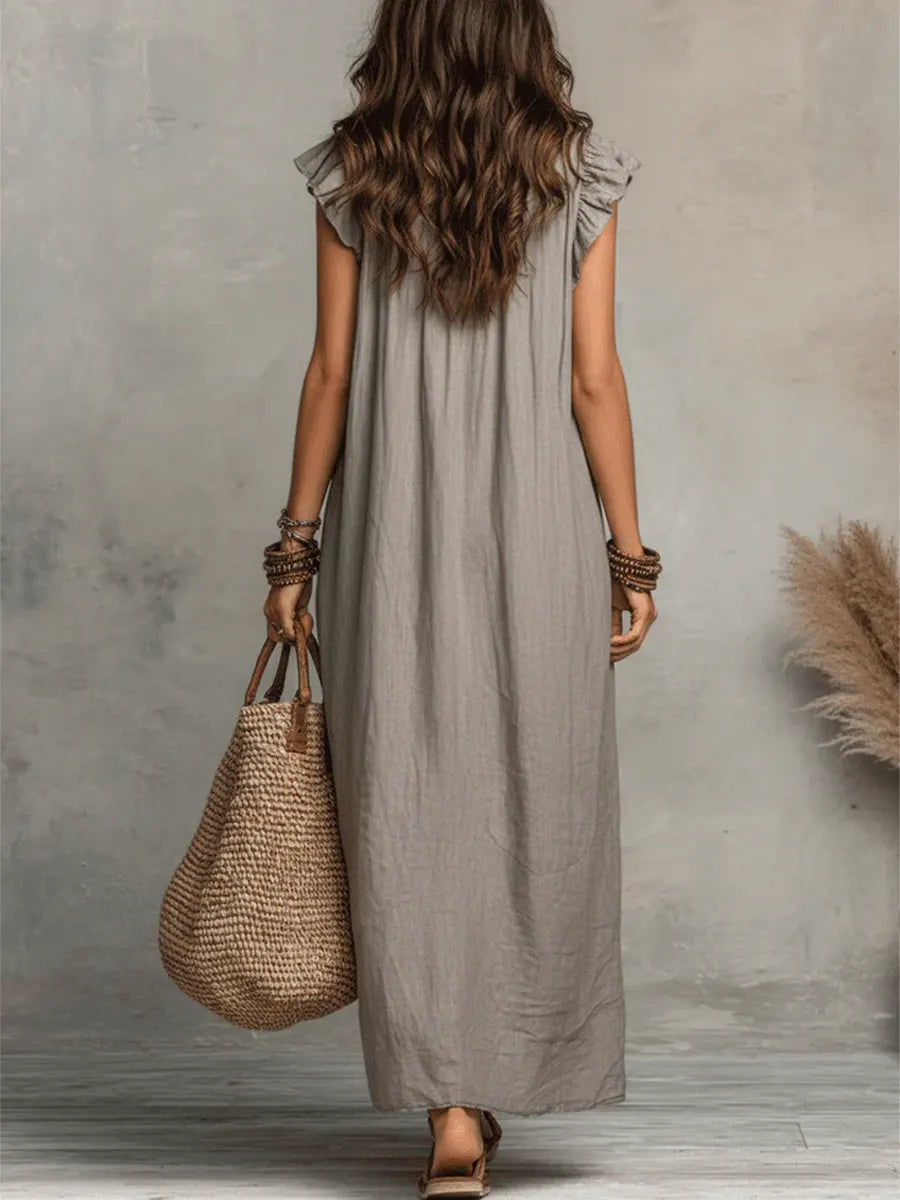 Ottoline | Vestido Longo Feminino Linho Boho