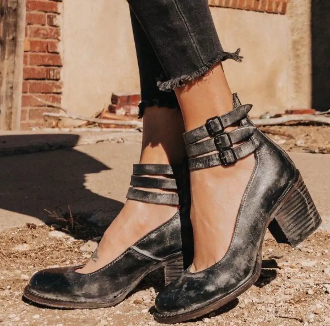 Sapatos de Salto Vintage Femininos | Estilo Retro, Bico Redondo | Marlowe