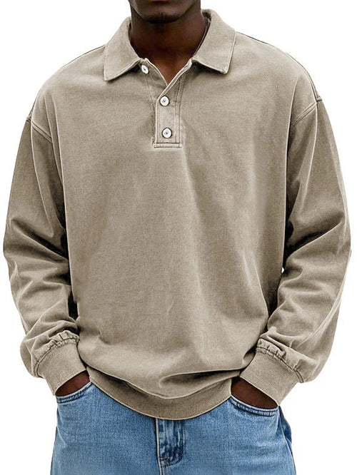Homem Polo Manga Longa Casual