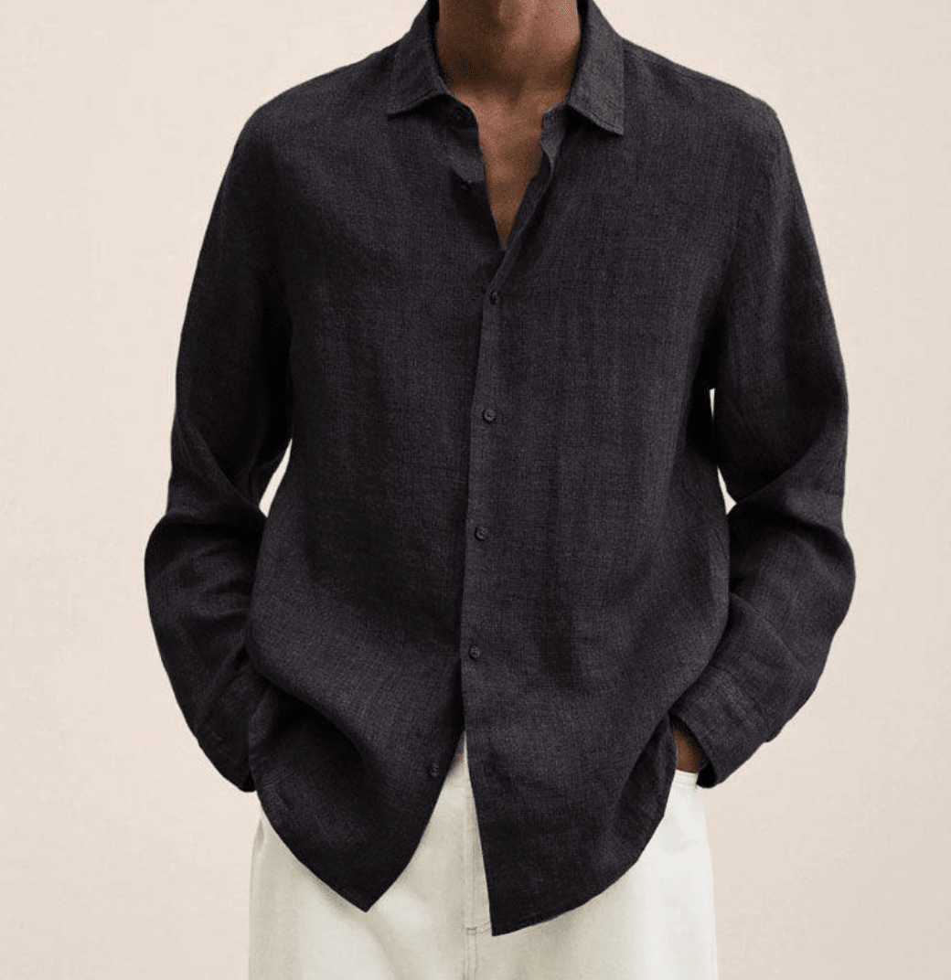 Elsa | Camisa Masculina Algodão Linho Corte Reto