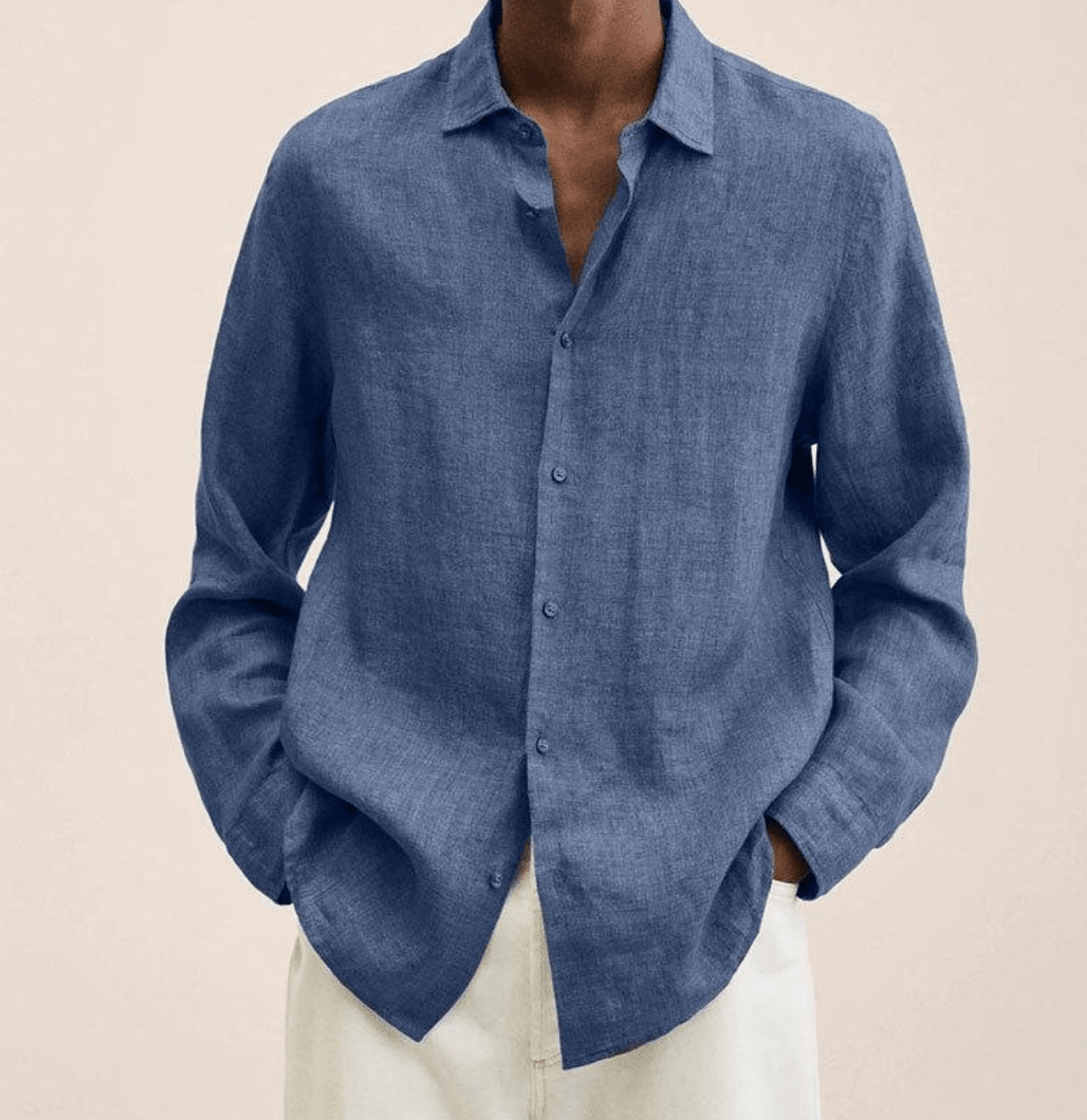Elsa | Camisa Masculina Algodão Linho Corte Reto