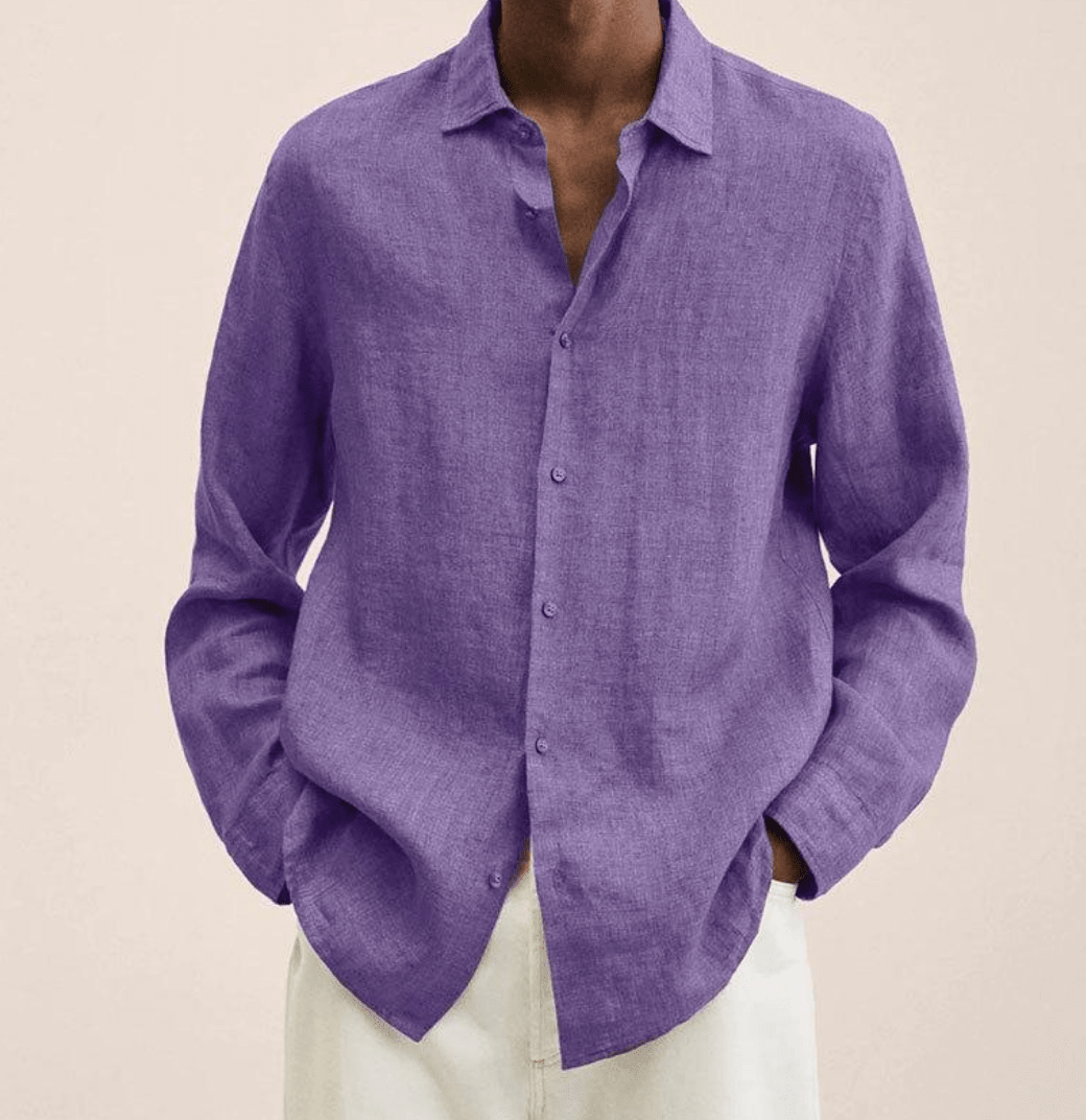 Elsa | Camisa Masculina Algodão Linho Corte Reto